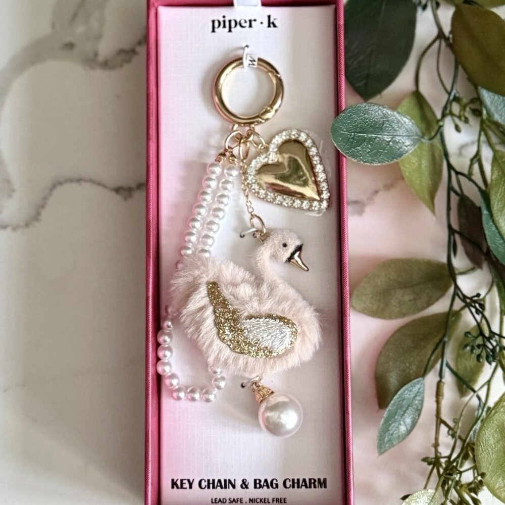 Piper K Swan Lake Sparkle Purse Charm